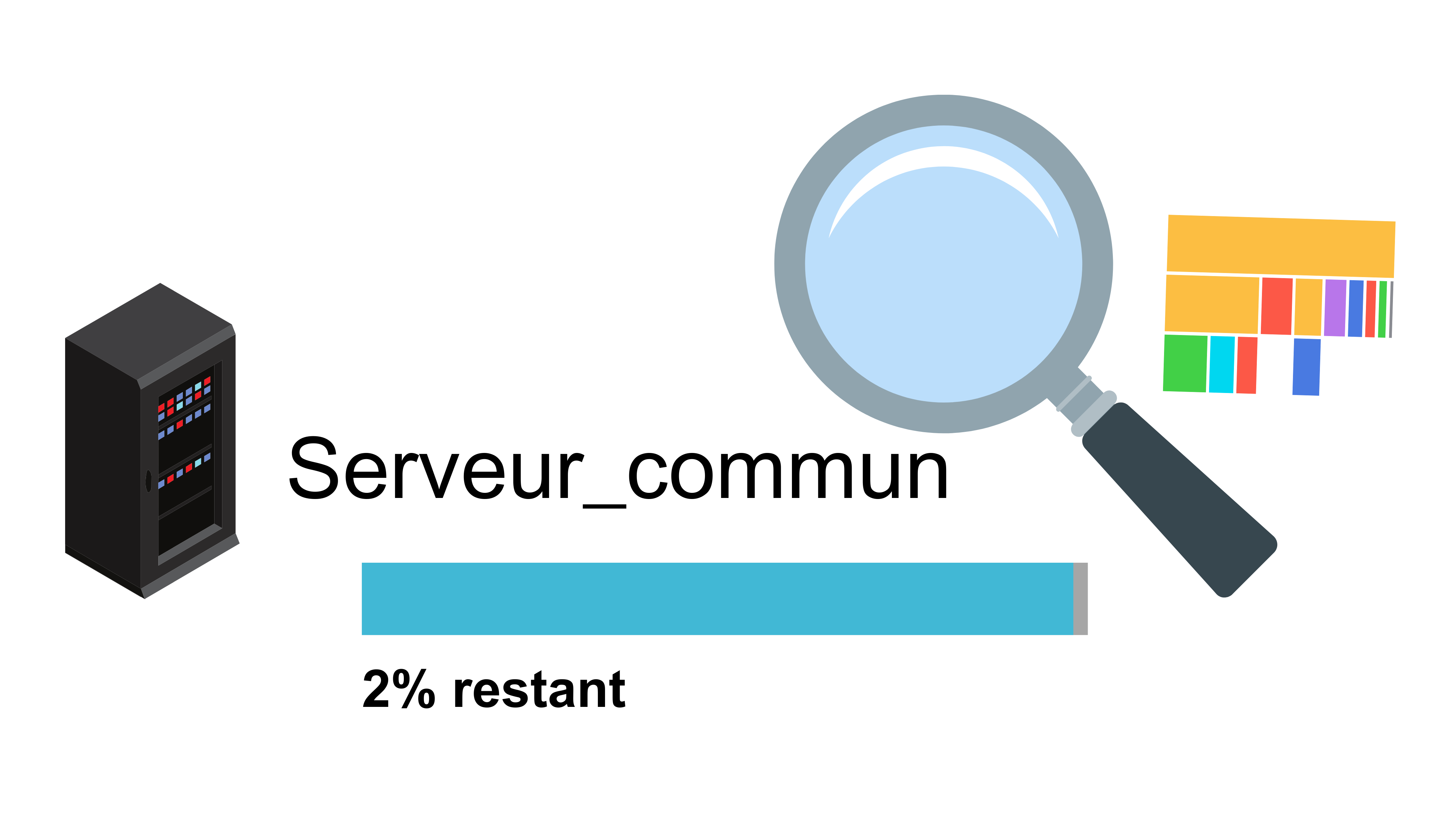 Barre de stockage pleine analysée par une loupe représentant Archifiltre pour supprimer des données